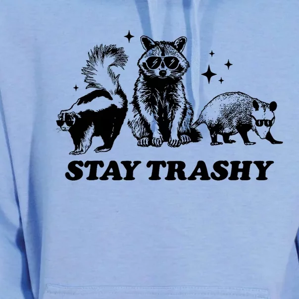 Stay Trashy Funny Raccoon Opossum Skunk Trash Panda Meme Unisex Surf Hoodie