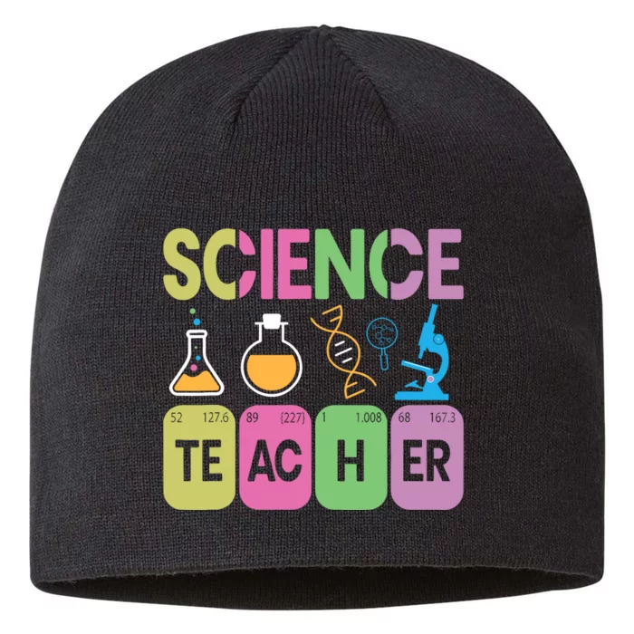 Science Teacher Funny Periodic Table Elements Graphic 8 1/2in Sustainable Knit Beanie