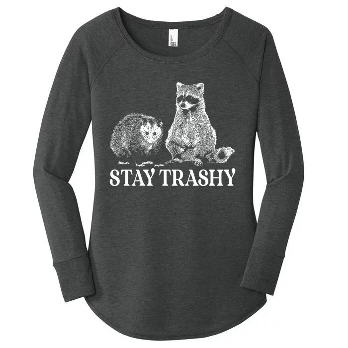 Stay Trashy Funny Stay Trashy Raccoons Opossums Squad Team Trash Women's Perfect Tri Tunic Long Sleeve Shirt