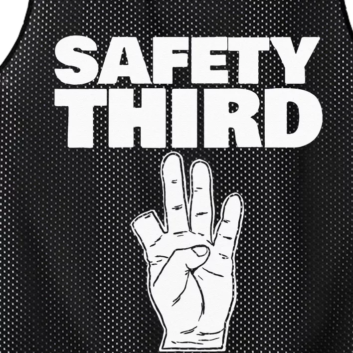 Safety Third Funny Missing Finger Safety Third Mesh Reversible Basketball Jersey Tank