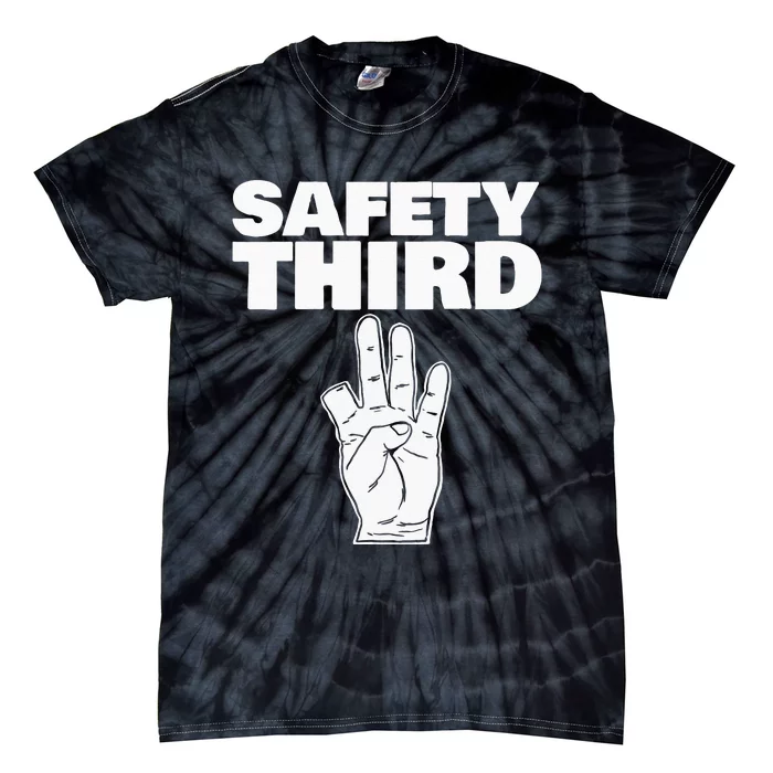 Safety Third Funny Missing Finger Safety Third Tie-Dye T-Shirt