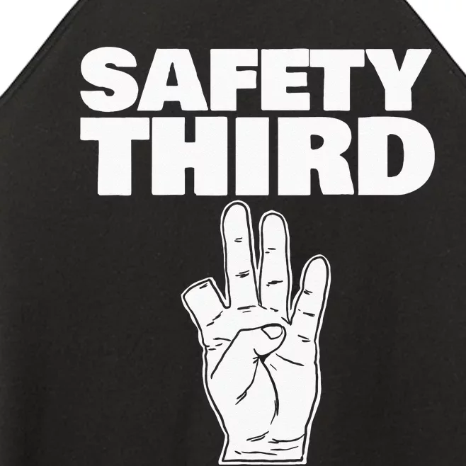 Safety Third Funny Missing Finger Safety Third Women’s Perfect Tri Rocker Tank