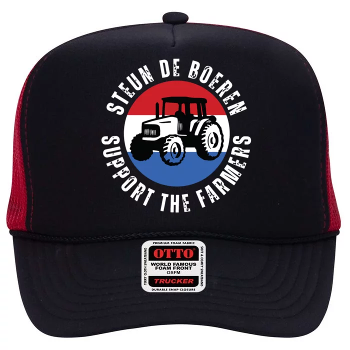 Support The Farmers The Netherlands Political Protest High Crown Mesh Trucker Hat