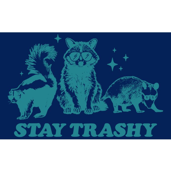 Stay Trashy Funny Raccoon Opossum Skunk Trash Panda Meme Bumper Sticker