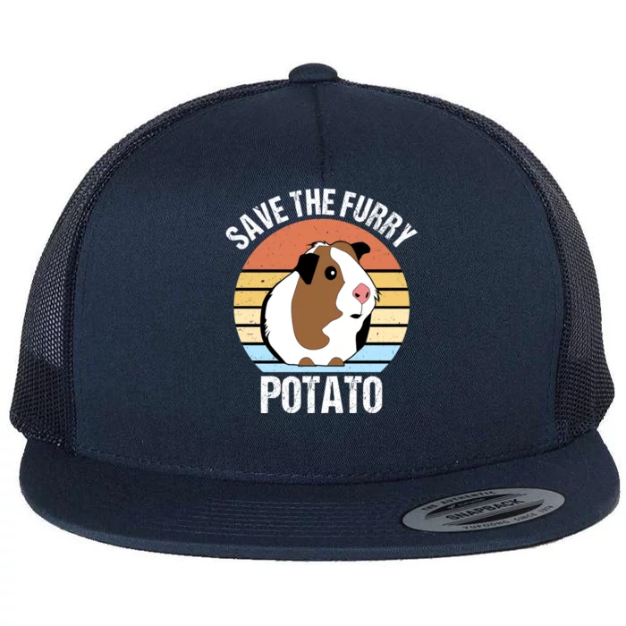 Save The Furry Potato Funny Guinea Pig Flat Bill Trucker Hat