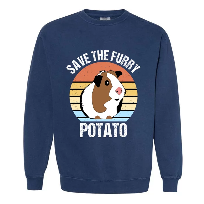 Save The Furry Potato Funny Guinea Pig Garment-Dyed Sweatshirt