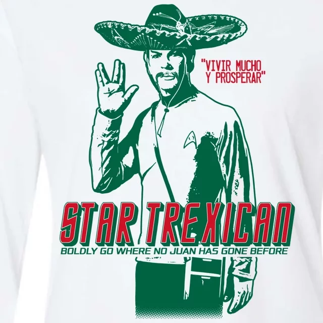 Star Trexican Funny Mexican Parody Prosperar Womens Cotton Relaxed Long Sleeve T-Shirt