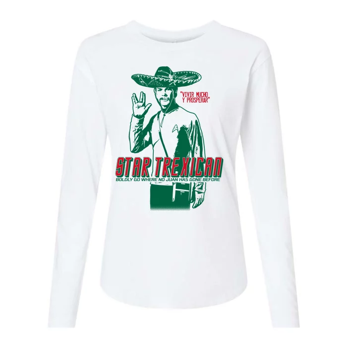 Star Trexican Funny Mexican Parody Prosperar Womens Cotton Relaxed Long Sleeve T-Shirt