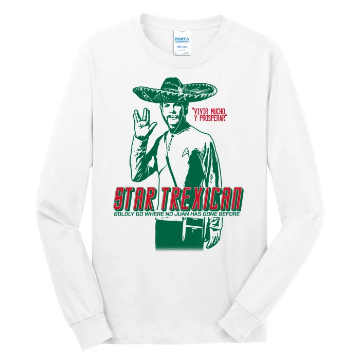 Star Trexican Funny Mexican Parody Prosperar Tall Long Sleeve T-Shirt