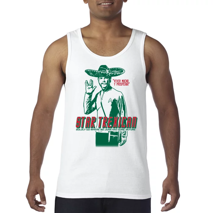 Star Trexican Funny Mexican Parody Prosperar Tank Top