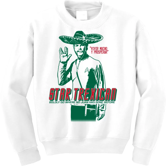 Star Trexican Funny Mexican Parody Prosperar Kids Sweatshirt