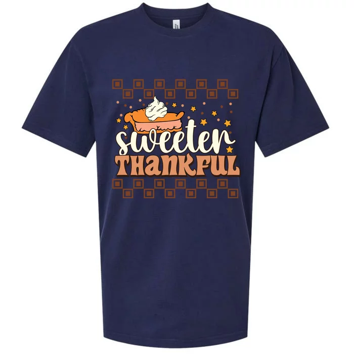 Sweeter Thankful Fall Vibes Autumn Season Thanksgiving Pumpkin Spice Funny Sueded Cloud Jersey T-Shirt