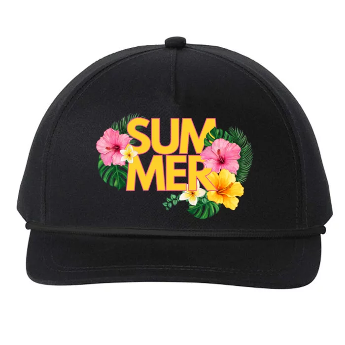 Summer Tropical Floral Snapback Five-Panel Rope Hat