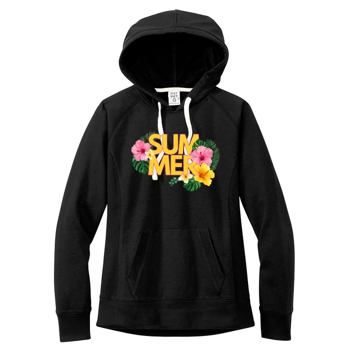 Summer Tropical Floral Women's Fleece Hoodie