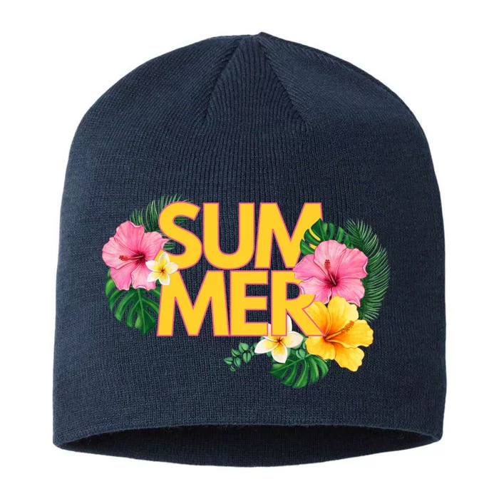 Summer Tropical Floral 8 1/2in Sustainable Knit Beanie