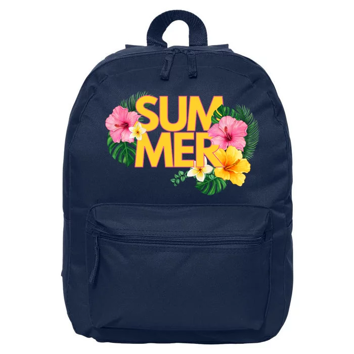 Summer Tropical Floral 16 in Basic Backpack