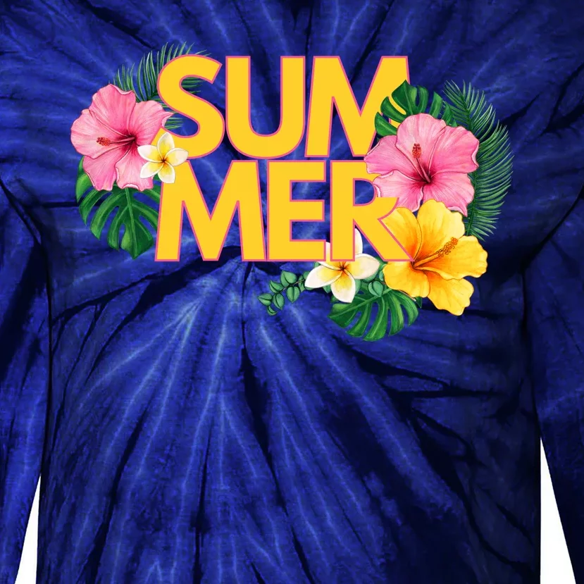 Summer Tropical Floral Tie-Dye Long Sleeve Shirt