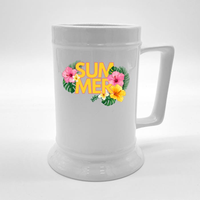 Summer Tropical Floral Front & Back Beer Stein