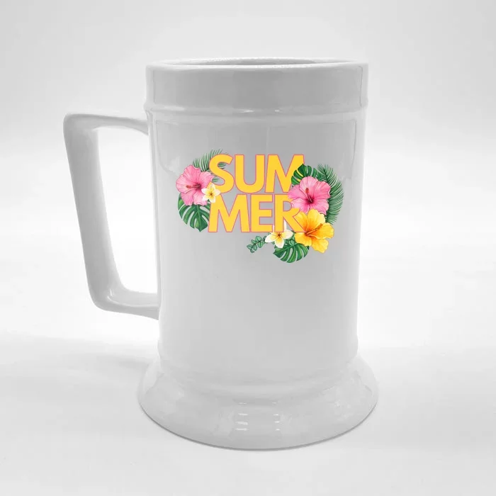 Summer Tropical Floral Front & Back Beer Stein