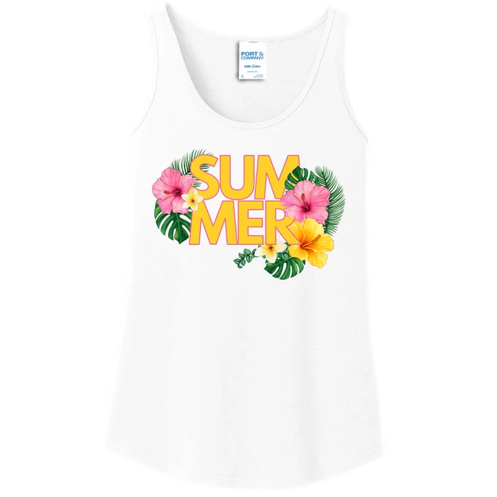 Summer Tropical Floral Ladies Essential Tank