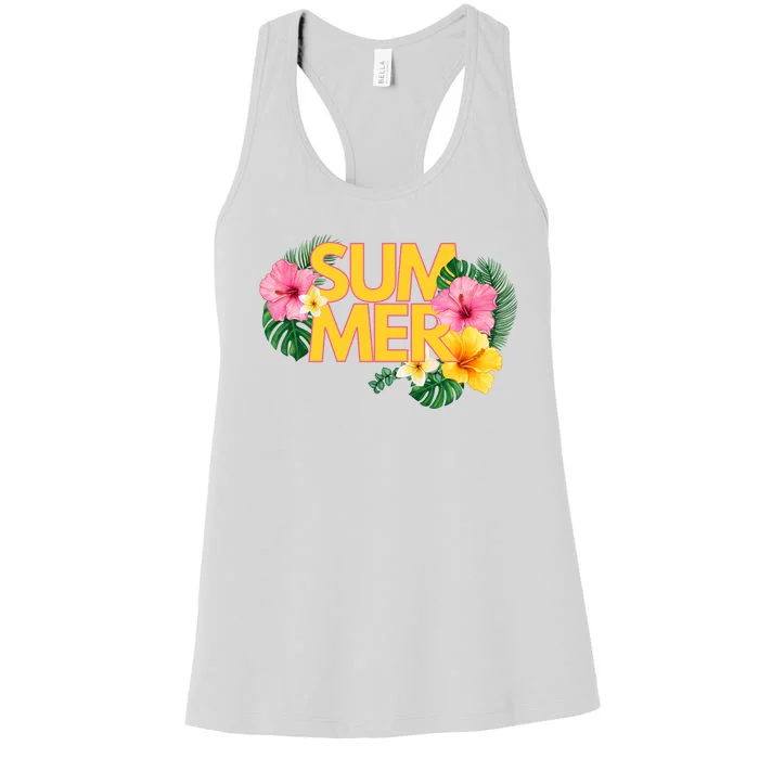 Summer Tropical Floral Women's Racerback Tank