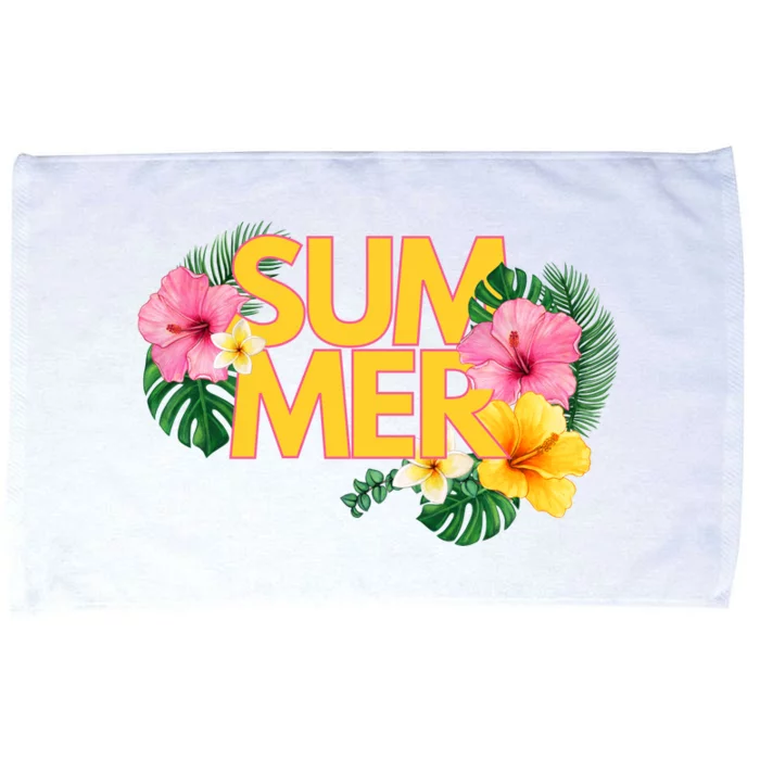 Summer Tropical Floral Microfiber Hand Towel