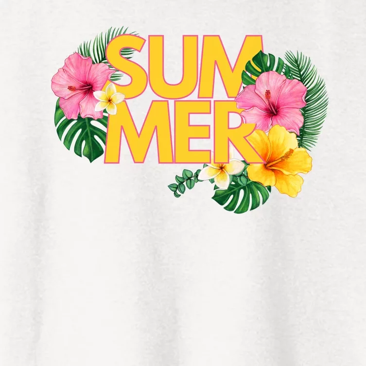 Summer Tropical Floral Women's Crop Top Tee