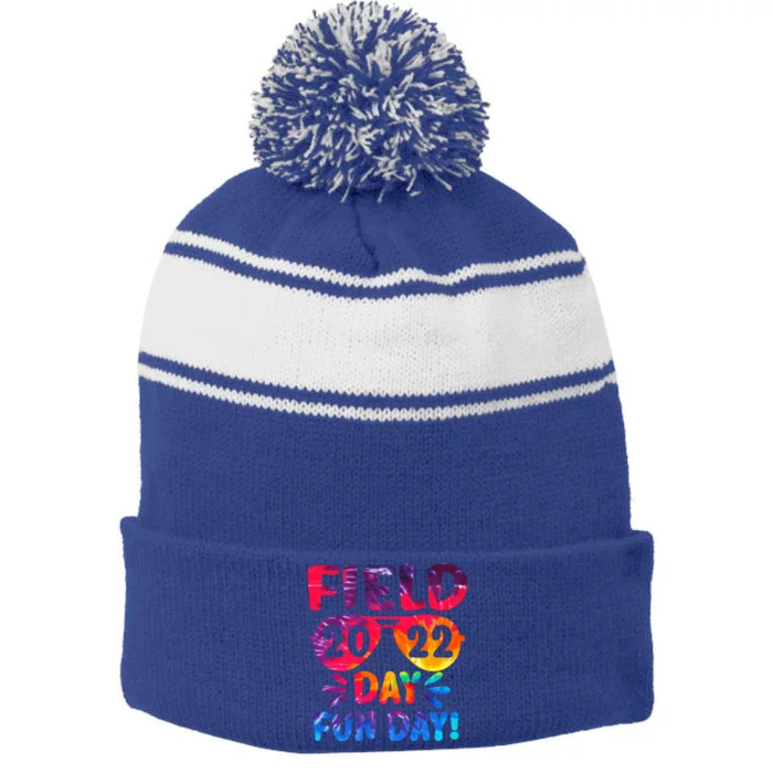 Students Teacher Field Day Vibes School Field Day Day 2026 Gift Stripe Pom Pom Beanie