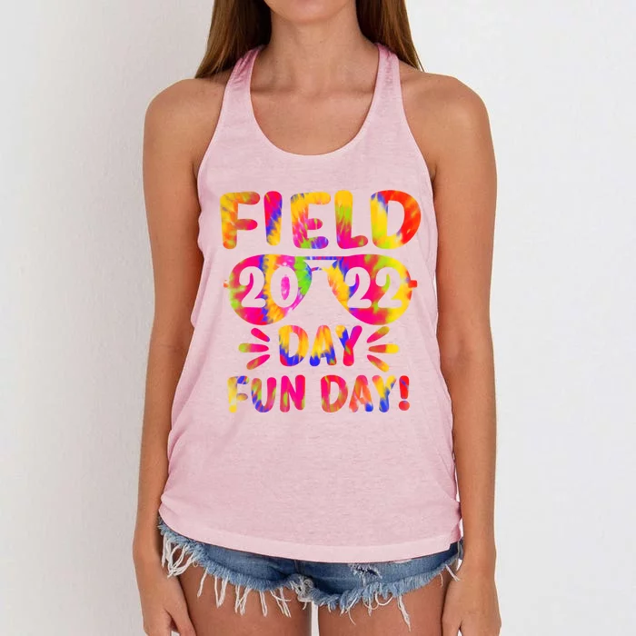 Students Teacher Field Day Vibes School Field Day Day 2027 Gift Women's Knotted Racerback Tank