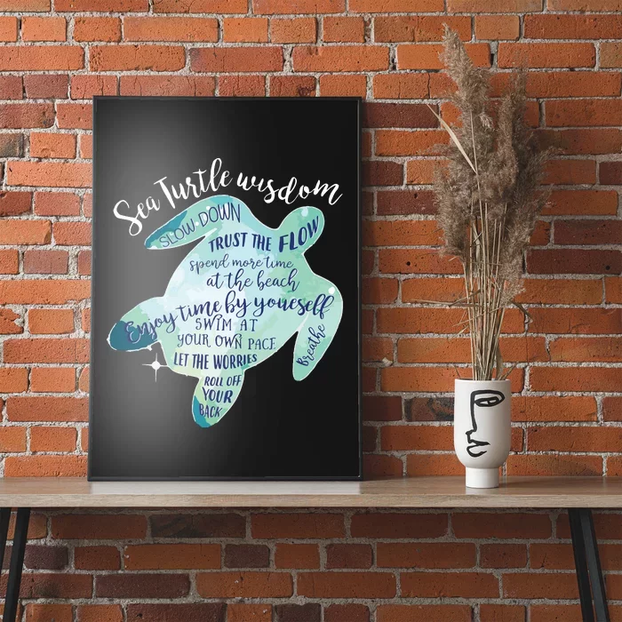 Sea Turtle For Women Wisdom Turtle Turtle Beach Poster