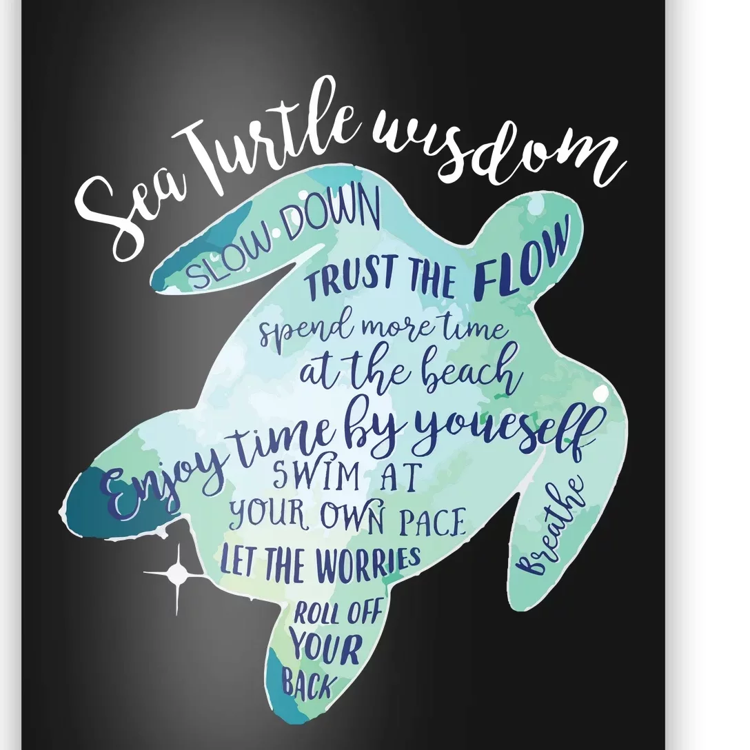 Sea Turtle For Women Wisdom Turtle Turtle Beach Poster