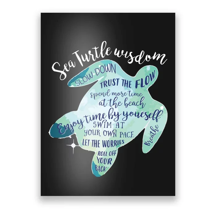 Sea Turtle For Women Wisdom Turtle Turtle Beach Poster