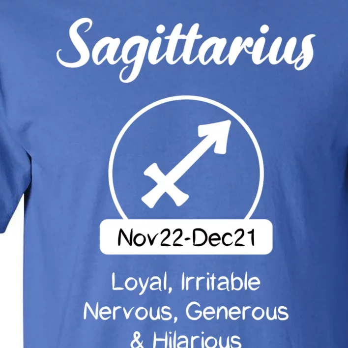 Sagittarius Traits Funny Zodiac Design Gift For Sagittarius Gift Tall T-Shirt