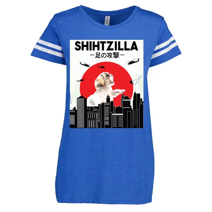 Shih Tzu Funny Shih Tzu Shih Tzu Lover Shih Tzu Enza Ladies Jersey Football T-Shirt