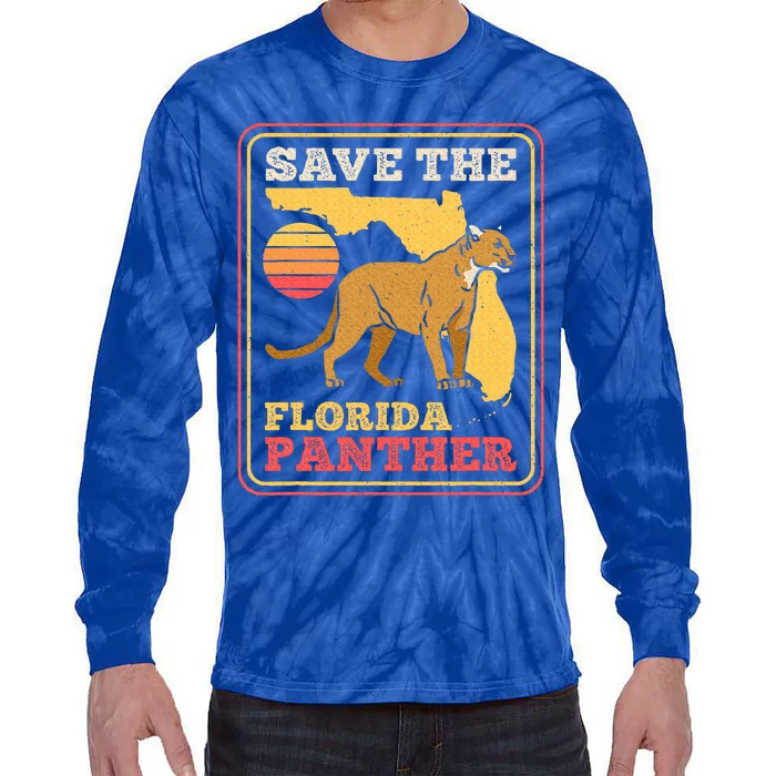 Save The Florida Panther Tie-Dye Long Sleeve Shirt