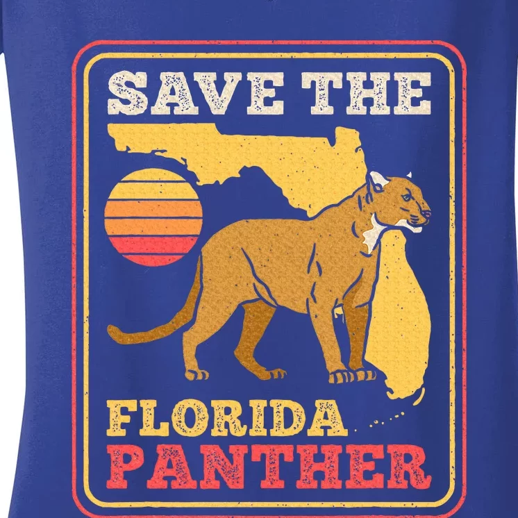 Save The Florida Panther Women's V-Neck T-Shirt