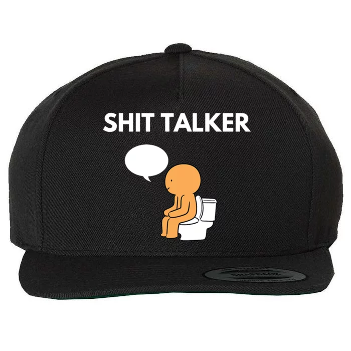 Shit Talker Funny Graphic Wool Snapback Cap