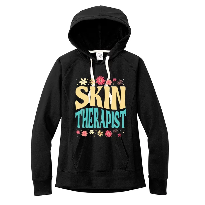 Skin Therapist Floral Outfit Skincare Specialist Beauty Women's Fleece Hoodie