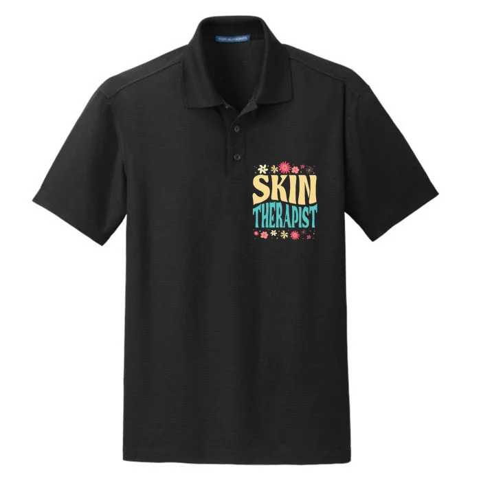 Skin Therapist Floral Outfit Skincare Specialist Beauty Dry Zone Grid Performance Polo