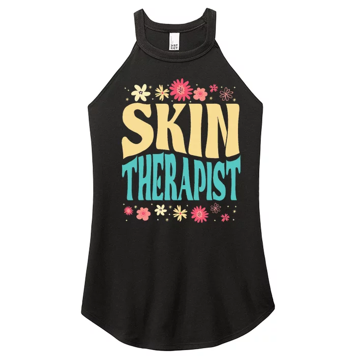 Skin Therapist Floral Outfit Skincare Specialist Beauty Women’s Perfect Tri Rocker Tank