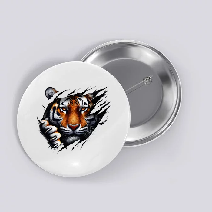 Spirit Tiger Face Design Football Tiger Fan Button