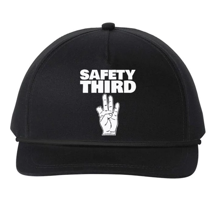 Safety Third Funny Missing Finger Safety Third Snapback Five-Panel Rope Hat