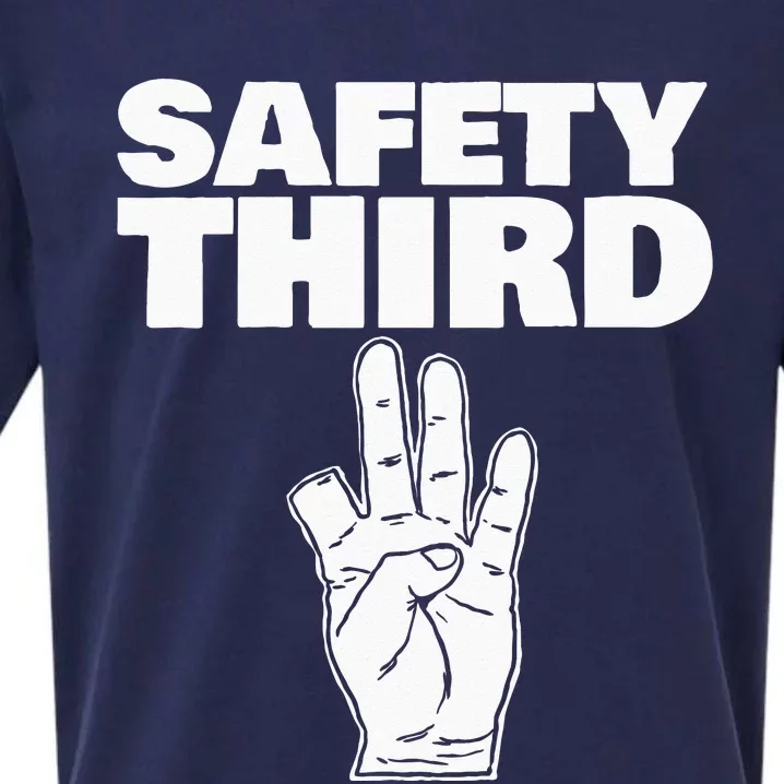 Safety Third Funny Missing Finger Safety Third Sueded Cloud Jersey T-Shirt