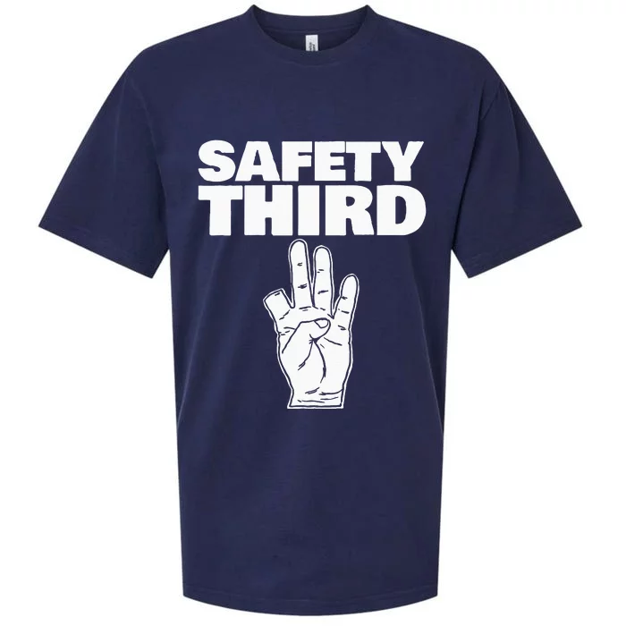 Safety Third Funny Missing Finger Safety Third Sueded Cloud Jersey T-Shirt