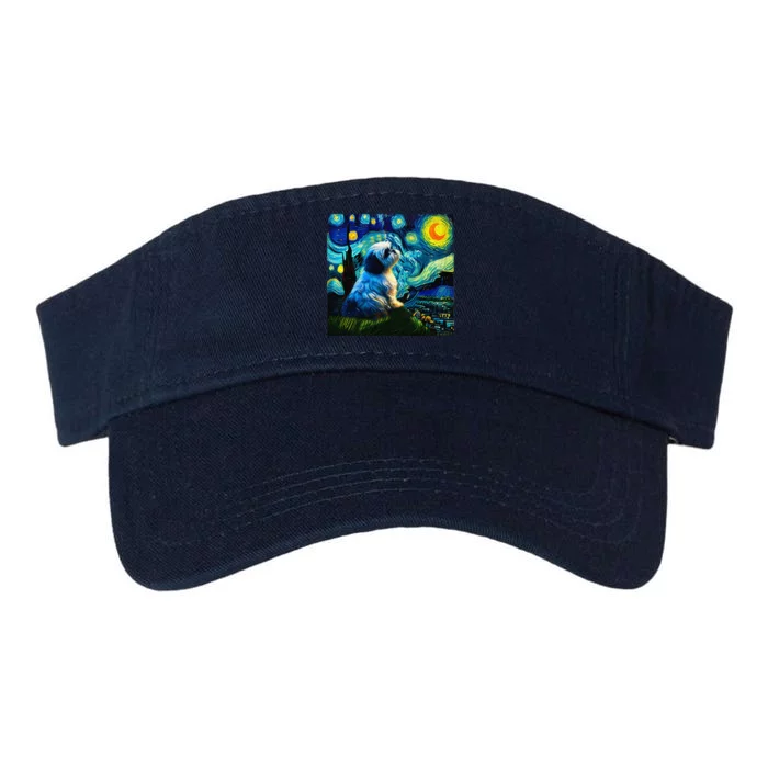 Shih Tzu Funny Dog Van Gogh Starry Night Cutes Funny Clothes Goods Gi Valucap Bio-Washed Visor