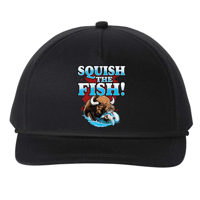 SQUISH THE FISH bison eating dolphin food chain fantasy Snapback Five-Panel Rope Hat