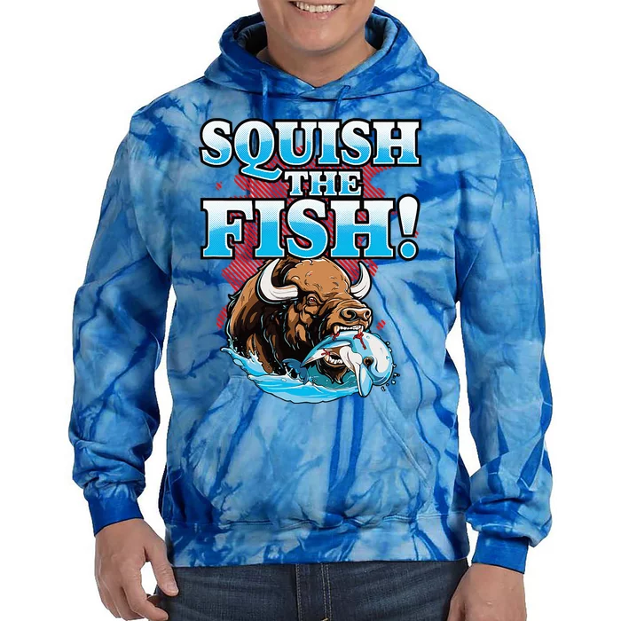 SQUISH THE FISH bison eating dolphin food chain fantasy Tie Dye Hoodie