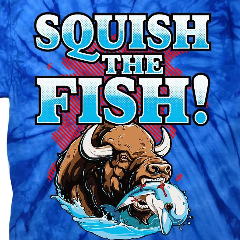 SQUISH THE FISH bison eating dolphin food chain fantasy Tie-Dye T-Shirt