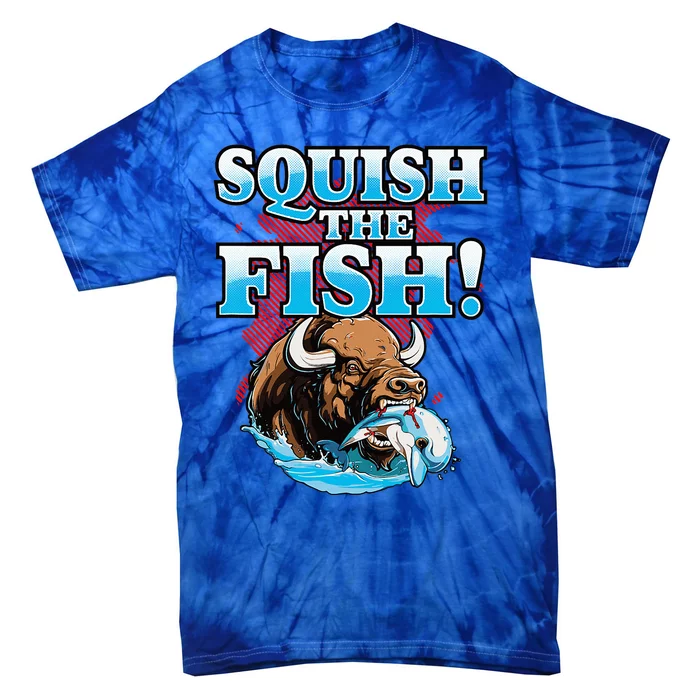 SQUISH THE FISH bison eating dolphin food chain fantasy Tie-Dye T-Shirt