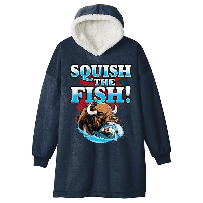 SQUISH THE FISH bison eating dolphin food chain fantasy Hooded Wearable Blanket